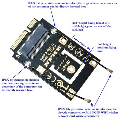 M.2 NGFF zu Mini PCI-E (PCIe + USB) Adapter für M.2 Wifi Bluetooth Wireless W_YQ