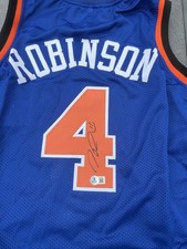 Autographed/Signed Nate Robinson New York Blue Basketball Jersey Beckett BAS COA