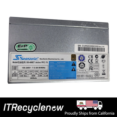 Seasonic 400W PSU Non Modular OEM Replacement SS-400ET Active PFC 80 Plus Bronze