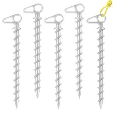 11" Aluminum Screw-in Ground Anchors - Heavy Duty Metal, Non-Rust Spiral Tent...
