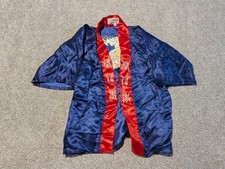 Vintage Chinese Robe Childrens 2 Blue Esme Silk Embroidered Dragon Youth Kids