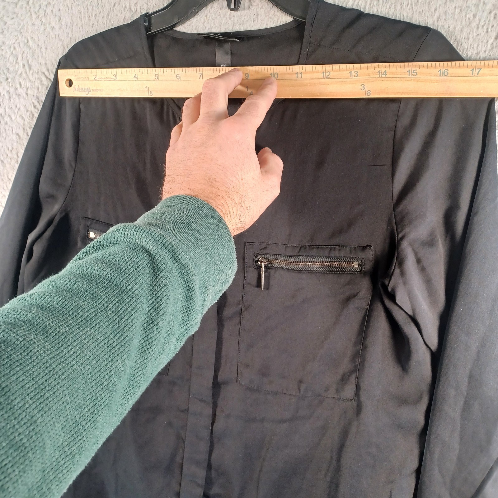 Mossimo Womens Black Partial Button-Up Pull-Over … - image 7