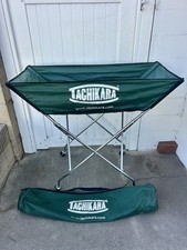 TACHIKARA Volleyball Wheeled Cart Basket Rolling Caddy Forest Green Collapsible