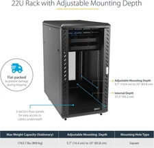 StarTech.com - 22U Server Rack Cabinet with Secure Locking Door