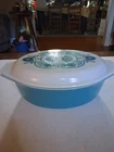 Vintage Pyrex Blue And White Lidded Casarole Dish Horizon 045 2.5qt