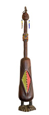Figurine haute Namchi / Namji bois sculpté à la main, perles - art camerounais africain - 20" H