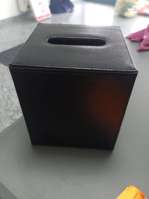 Colombo Taschentuchhalter Vlies Kunstleder schwarz Handtuchbox 