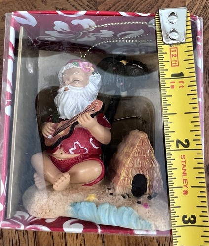 New Hawaiian Island Hand Painted Santa On The Beach Ornament Hawaii Christmas - Picture 3 of 4