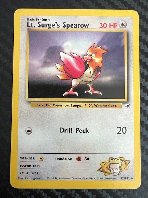 Pokémon TCG Lt. Surge's Spearow Gym Heroes 52/132 Regular Unlimited Uncommon HP