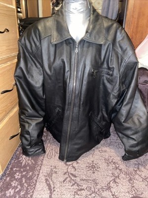 City Streets XLT Black Leather Jacket Full Zip With Pockets 