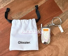 Glossier LA Flip Phone & Charm Keychain NEW