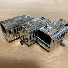 Capsule Plarail Yu-Sinn Gacha Expo Commuter Train Sky Blue 2005 Series Silver