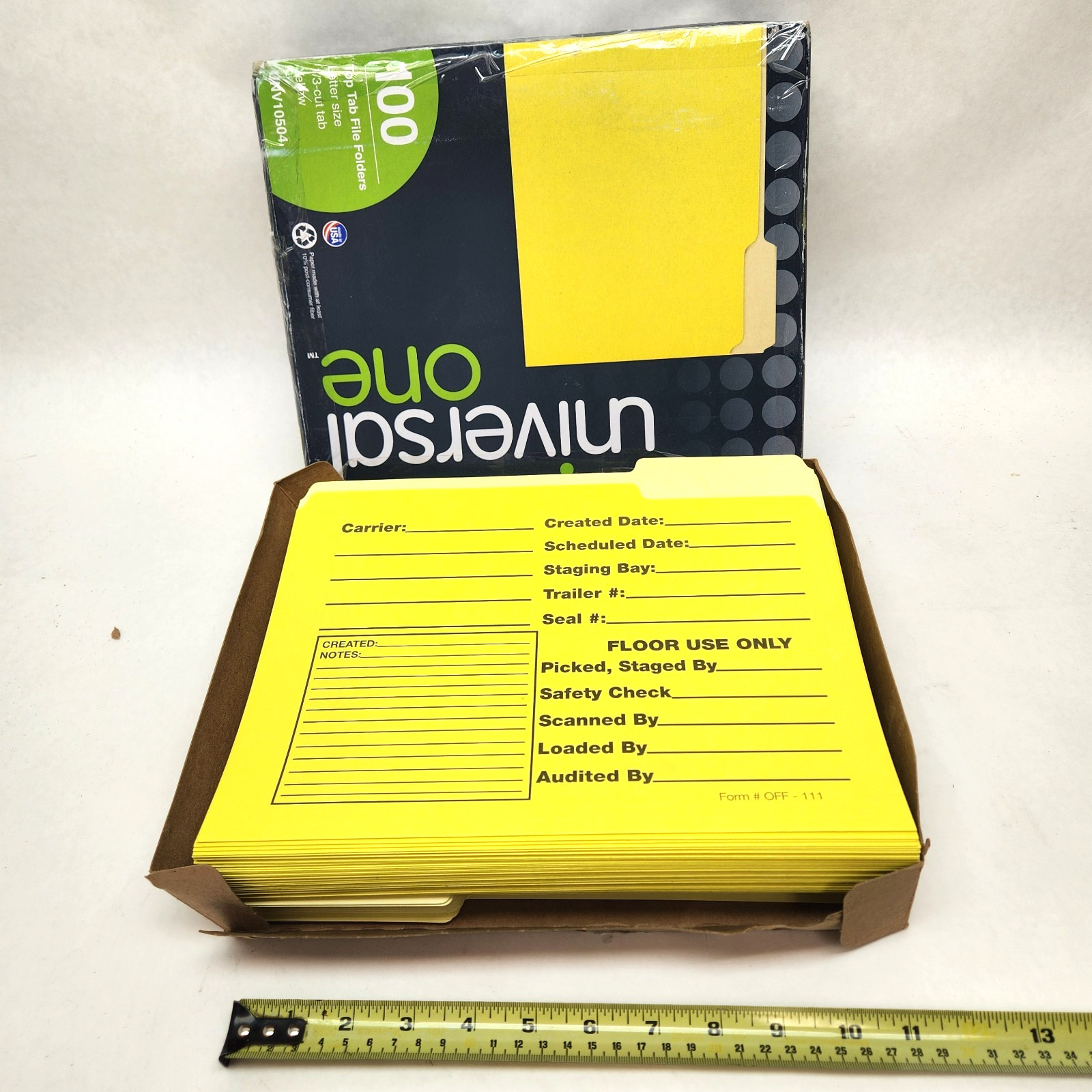 100 Pieces Shipping & Logistics RIGHT File Folders #UNV10504 9-1/2" x 11-3/4"