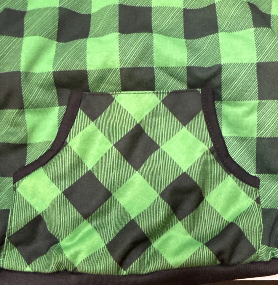 Pawz Road Shirt Vest Jacket Coat Hoodie Removable Hood Green Black Plaid X Large - Image 3 of 4