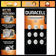 2032 Lithium Battery 9 Count - Compatible with AirTag, Key Fob, CR2032, 3V Cell