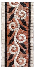 Handmade Marble Mosaic Tile Trim: White Vine  Black Leaves Border
