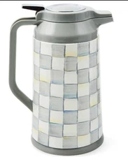 Brand New Mackenzie-Childs Sterling Check Coffee Carafe