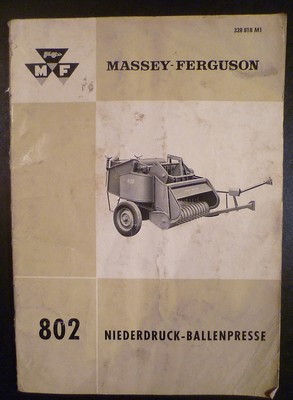 Massey Ferguson Baler MF802 Instructions