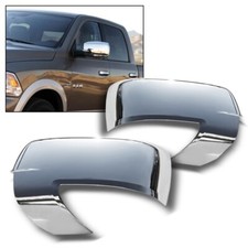 For 2009-2012 Dodge Ram Chrome Mirror Covers W Turn Signal Not For Tow Mirror