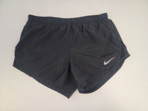 Nike Damen Shorts Tempo Dri-Fit schwarz Laufen gefüttert Kordelzug Größe Small 3" In