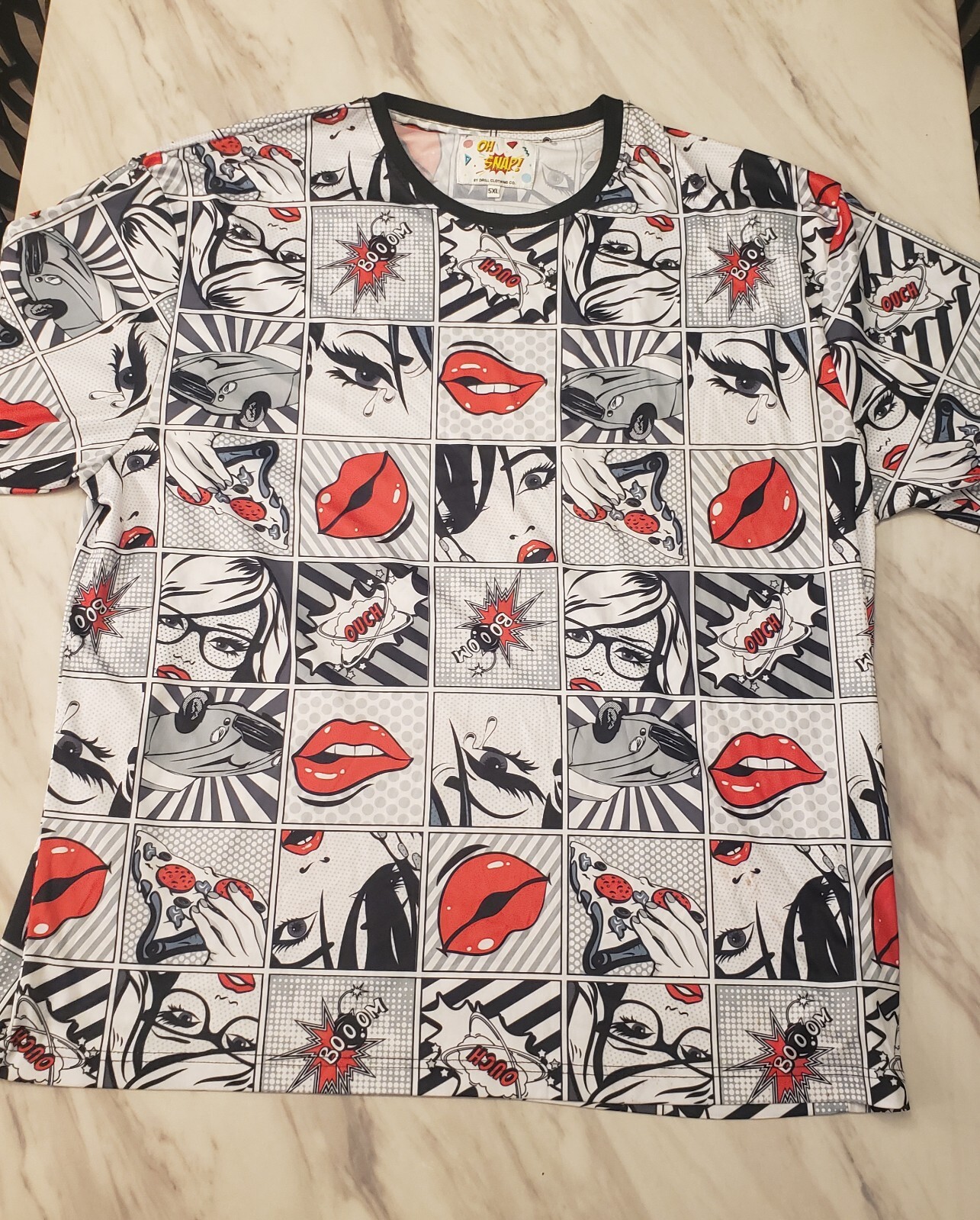 Oh Snap Comic Pop Art Pullover Shirt Drill Clothing S… Gem