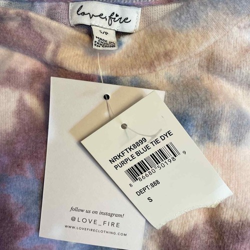 Love Fire Nordstrom Girls Tie Dye Crew Neck Sweatshirt Small Purple Pink NWT - Picture 4 of 6