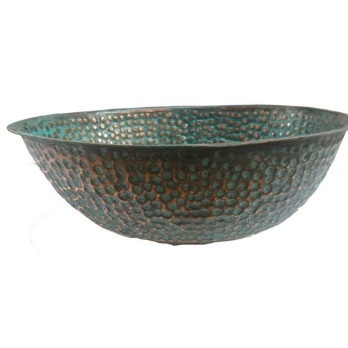 Green Patina Aged Oxidized Copper Bathroom Sink Toilet Egg Design Lavatory - Picture 5 of 5