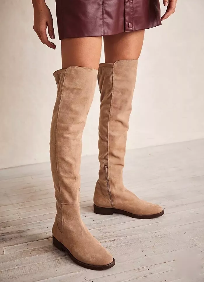Stretch suede over the knee cheap boots