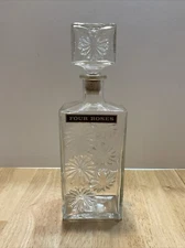 Vintage Four Roses Glass Whiskey Decanter 11 1/2”