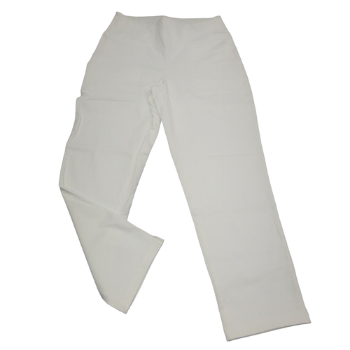 Women with Control Crop Pull On Pants Tall X-Small Size White Stretchy w Pockets