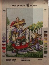 Printed needlepoint canvas 30x40 Cm Easter Bunnys Canvas Only Rto