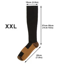 3/6 Pairs Copper Compression 20-30mmHg Graduated Support Socks Mens Womens S-XXL