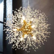 Modern Firework Gold Crystal Chandeliers,Sputnik Dandelion Chandelier Light F...
