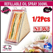 2pcs Triangle Sandwich Container Plastic Reusable Sandwich Wedge Boxes Bags New