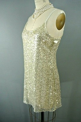 Intimately Free People Lace Sequin Slip Tank Top M Beige Gold Summer Party 1008 Ebay