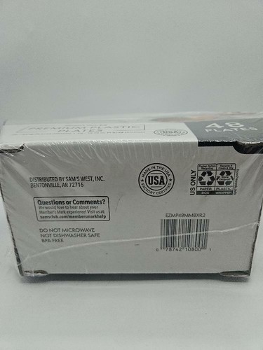 Member's Mark Heavyweight Plastic Plate 24 (190 mm) 24 (260 mm) , 48 Plates - Picture 3 of 3