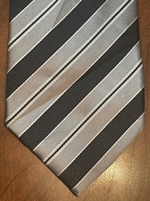Versa Black Gray Hand Made Men  s Neck Tie Made In China