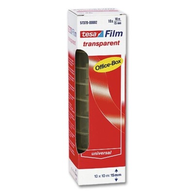 (0,38 /Stück) Tesa Transparent Film office box, 15 mm x 10 m 10er Pack