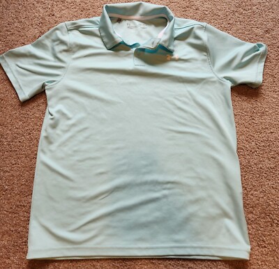 Under Armour Aqua Heatgear Polo Golf Shirt Loose Boys L Youth