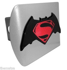 Superman S Batman Emblem Bat Brushed Chrome Metal Usa Made Trailer Hitch Cover