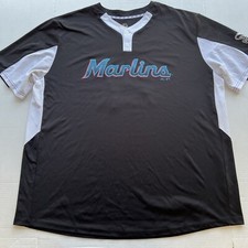 Miami Marlins Jersey Mens XXL Black White Pullover MLB Baseball Cool Base Shirt