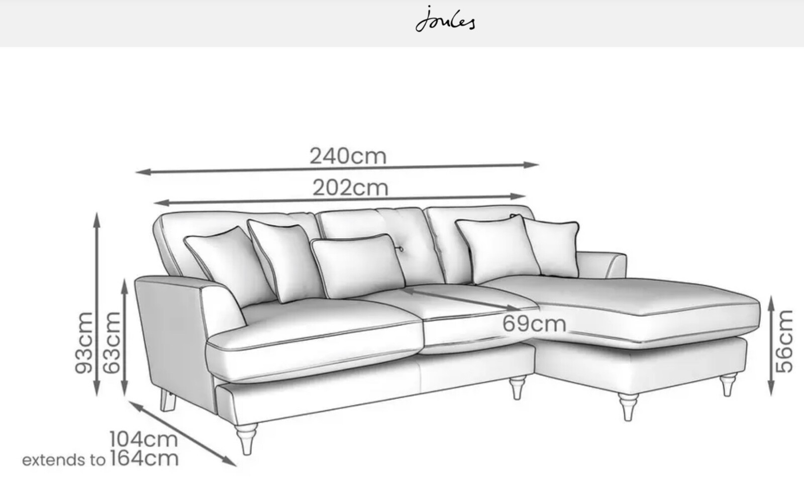 DFS Joules Patterdale Chaise Sofa in Coral eBay