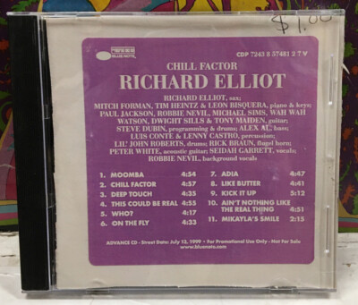 Richard Elliot Chill Factor Promo CD | eBay
