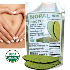 Nopal Cactus Pure 100% Blood Sugar Support Bloated Stomach Fiber 1/2Lb ALKAVITA