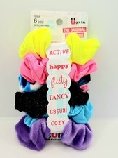 NEW Scunci Hair Accessory Multicolor Scrunchies - 6 Neon Scunchies 80s style