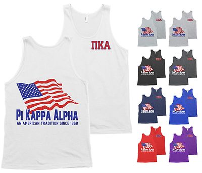 Pi Kappa Alpha Fraternity Bella+Canvas Tank Top American USA Flag PIKE Shirt