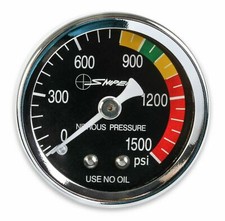 Nos 15932nos Sniper Nitrous Pressure Gauge 0-1500 Psi 1-12 With 18 Npt Inlet