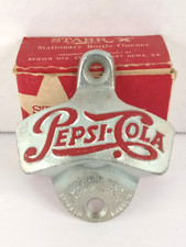 Vintage PEPSI COLA STARR "X" WALL MOUNT BOTTLE OPENER Metal West Germany w/ Box