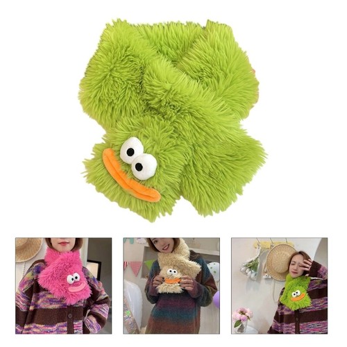 Cartoon Plush Scarf Women Student Winter Faux Furs Warm Thickened Cross Scarf - Picture 2 of 13