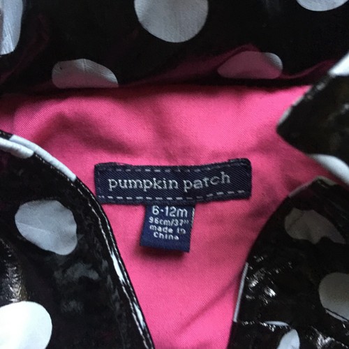 Pumpkin Patch Black & White Polka Dot Baby Coat Jacket Hooded Age 6-12 months - Picture 2 of 9